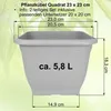 MePla - Set - Pflanzkübel Quadrat 23x23 + Untersetzer 20x20 Produktbild-Vorschau 2