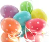 Oster-Deko Eier Bunte Mischung weiß gepunktet 6er Set - Produktbild-Vorschau 1