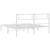 vidaXL Postel s čelem kovová bílá 140x200 cm Náhled obrázku produktu 6