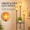 HOMCOM Stehlampe Wohnzimmer mit 3 Ablagen 3-Flammige Produktbild-Vorschau 4