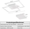 A diagram showing the dimensions of a ceiling lamp, with a separate image of the lamp's main body and a table of product specifications. Podgląd zdjęcia produktu