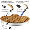 Mobile Gartendusche mit runder Holz-Plattform - Für Pool, Produktbild-Vorschau 3