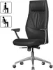 Chaise de bureau en cuir véritable noir Chaise de bureau Voir les images du produit 27
