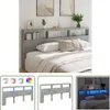 The Living Store LED-Kopfteil mit Ablage Betongrau Produktbild-Vorschau 1