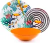 A set of plates and a bowl with a tropical theme. Produktbild-Vorschau