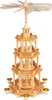 A wooden Christmas pyramid with multiple tiers and candle holders. Produktbild-Vorschau