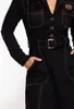 Dámske šaty Queen Kerosin Workwear Swing Denim (čierne,XS) Náhľad obrázku produktu 9