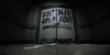 A dark, ominous hallway with a set of double doors. The doors have a sign painted on them that reads "DON'T DEAD OPEN INSIDE". Náhled obrázku produktu