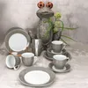 18tlg Kaffeeservice Variant Grau Porzellan 6 Personen Produktbild-Vorschau 3