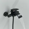 Schwarz Badewannenarmatur Duschset Wasserhahn Badewanne Produktbild-Vorschau 7