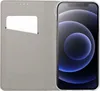 A flip case for a smartphone is shown open, revealing a card slot and the smartphone inside. Náhled obrázku produktu