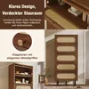 Commode haute aspect noyer avec rotin, 5 abattants, 80 x Voir les images du produit 5
