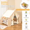 COSTWAY Detský stan 6v1 z dreva s nastaviteľným detským Náhľad obrázku produktu 4