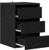 vidaXL Armoire de rangement à 3 tiroirs, noire, imitation Voir les images du produit 3