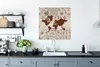 MuchoWow® Poster Weltkarte - Blumen - Rot 75x75 cm - Wand Produktbild-Vorschau 3