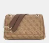GUESS Damen Schultertasche Noelle Latte Logo/Brown : Produktbild-Vorschau 24