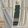 A split image showing the front and back of a champagne-colored velvet curtain, and a separate view of the curtain hanging vertically. Anteprima dell’immagine prodotto