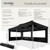 Tonnelle 6 x 3 m avec 2 rideaux - noir Voir les images du produit 6