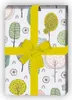 Schönes Natur Geschenkpapier mit Doodle Bäumen, grau - Produktbild-Vorschau 1