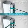 Close-up of a shower door hinge mechanism, illustrating its function. Produktbild-Vorschau