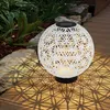 LED Solarleuchte, Kugel, Beton, weiß-grau, schwarz, 20 cm Produktbild-Vorschau 4