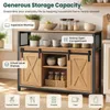 KOMFOTTEU Sideboard Holz mit 2 Schiebetüren & verstellbare Produktbild-Vorschau 3