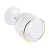 PRIMA DECO rýhované poháre na víno 270 ml so zlatým okrajom Náhľad obrázku produktu 3