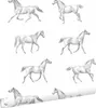 ESTAhome Tapeta rysowane konie czarno-białym 53 cm x 10.05 Podgląd zdjęcia produktu 1