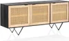 Sideboard 175x75x45 cm Mango Massivholz / Rattan Kommode Produktbild-Vorschau 1