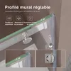 doporro Porte de Douche Transparent pour Niche 130cm Paroi Voir les images du produit 2