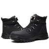 A pair of black work boots are shown against a white background. Produktbild-Vorschau