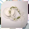 EDIBAZZAR | Kranz Stirnband Haarblumen Weiße Rosen Boho Produktbild-Vorschau 3