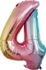 Fóliový balón číslo 4, približne 80 cm, dúhovej farby Náhľad obrázku produktu 1