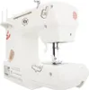 A white sewing machine with cartoon-like stickers. Produktbild-Vorschau