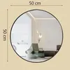 Miroir mural rond moderne (50 cm) avec cadre en métal noir Voir les images du produit 7