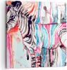 Bild auf Leinwand - Leinwandbild - Zebra Tiere Natur bunte Produktbild-Vorschau 1