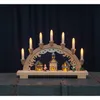 A wooden Christmas candle arch with illuminated houses and figures. Podgląd zdjęcia produktu