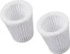 Two white, cylindrical filters with pleated sides, possibly for a vacuum cleaner or air purifier, are shown against a white background. Produktbild-Vorschau
