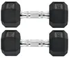 HOMCOM Hexagon Dumbbells, gietijzeren halterset, grip met Productafbeelding-voorbeeld 1
