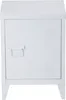 A white metal nightstand with a single door and ventilation slits. Anteprima dell’immagine prodotto