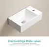 EMKE Umywalka wisząca ceramiczna prostokątna 380x220mm Podgląd zdjęcia produktu 4