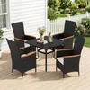 COSTWAY Gartenstühle Hochlehner 4er Set, Polyrattan Produktbild-Vorschau 2