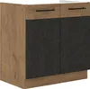 Vigo Spülenschrank 80cm Eiche Lancelot Matera Grau Produktbild-Vorschau 1