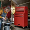 Carrello da officina AREBOS rosso | 9 scomparti, cuscinetti Anteprima dell’immagine prodotto 9