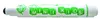 A close-up side view of a white marker with green text and graphics. Podgląd zdjęcia produktu