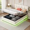 Lit boxspring double 140x200 cm avec éclairage LED, lit Voir les images du produit 2