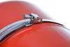 A close-up shot of a metal hose clamp on a red cylindrical object. Voir les images du produit