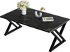 Huhote Couchtisch rechteckig Schwarz Metallrahmen 100 x 40 Produktbild-Vorschau 1