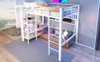 Hochbett 140x200 cm aus Metall & MDF mit LED-Beleuchtung Produktbild-Vorschau 17