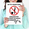 Bitte hinsetzen, ansonsten… Toilette Metallschild XL in Produktbild-Vorschau 3